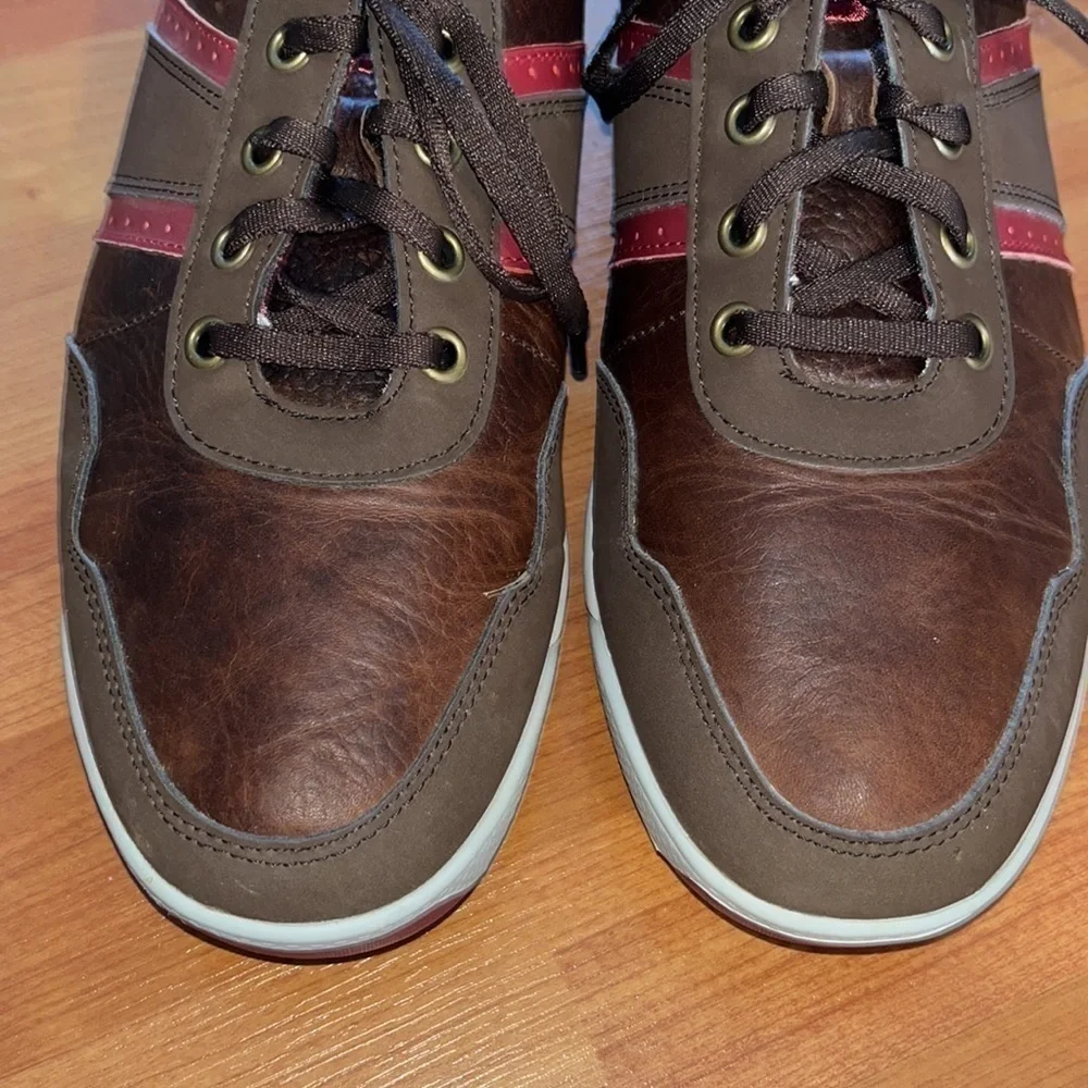 Footjoy men’s brown and red leather spikeless golf shoes Size 8.5